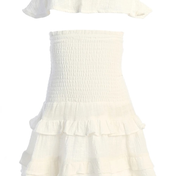 Jluxlabel White Off-Shoulder Ruffle Matching Set - Picture 2 of 3